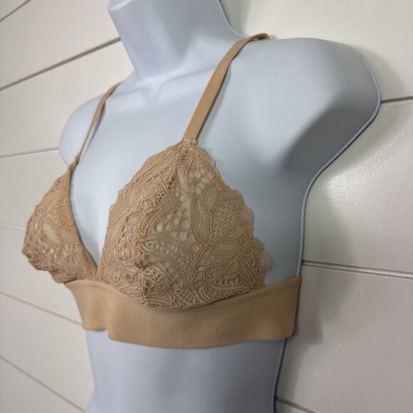 Lively Wireless Lace Bralette Bra Beige sz M - Picture 2 of 5